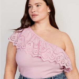 Old Navy Pink One-Shoulder Ruffle Top